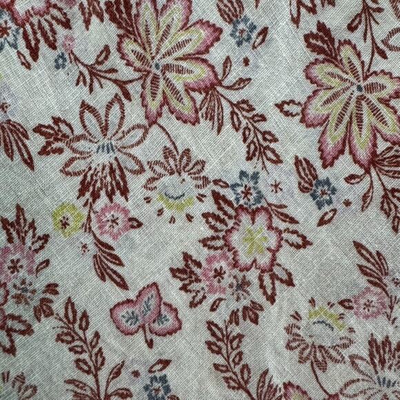 J Jill Skirt Women XSP Beige Red Floral Linen Pullon Elastic Waist Short Coastal - Picture 4 of 7